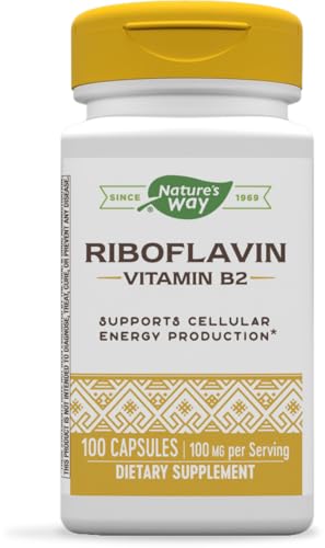 Nature's Way Riboflavin Vitamin B2 - Boosts Cellular Energy, Gluten-Free, 100mg, 100 Capsules