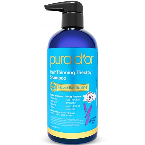 PURA D'OR Biotin Shampoo - Reduces Hair Thinning, Nourishing Lavender Vanilla - 16oz