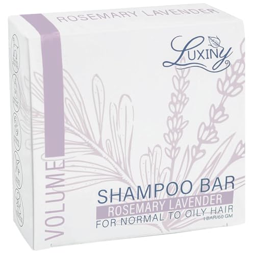 Luxiny Natural Shampoo Bar - Nourishing, Vegan Ingredients, TSA-Friendly - 60g Rosemary Lavender