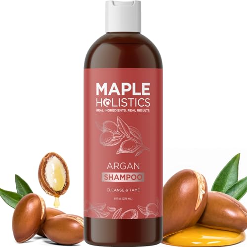 Maple Holistics Argan Oil Shampoo - Frizz Control, Natural Oils for Shine - 8 oz