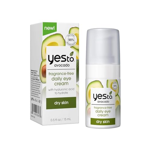 Yes To Avocado Eye Cream - Hydrating Treatment with Hyaluronic Acid & Omega-3s - 0.5 Fl Oz