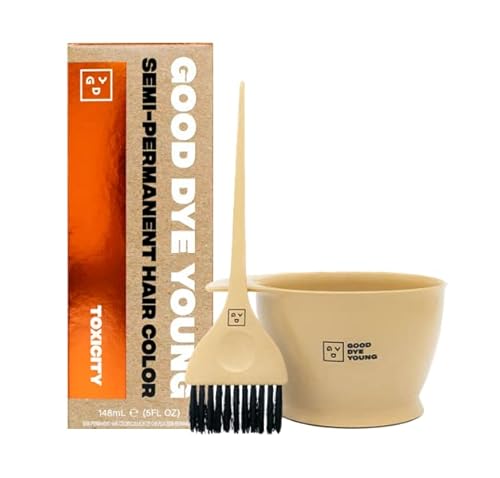 Good Dye Young Hair Dye - Vibrant Copper Orange, Non-Toxic, Vegan Formula - Includes Brush Kit