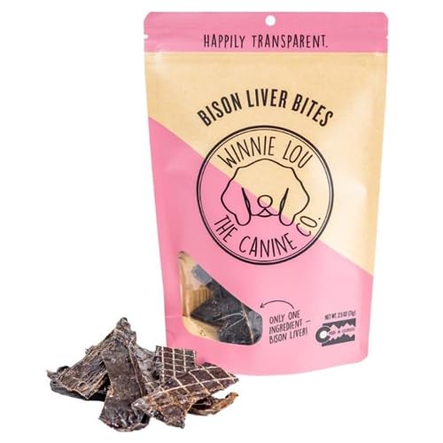 Winnie Lou Organic Bison Liver Dog Treats - Grain & Gluten Free, Human Grade - 8oz