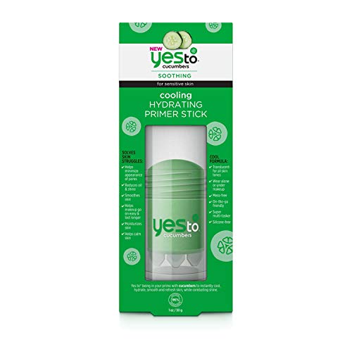 Yes To Cucumbers Face Primer Stick - Hydrates & Smooths Sensitive Skin, 1oz Cooling Formula