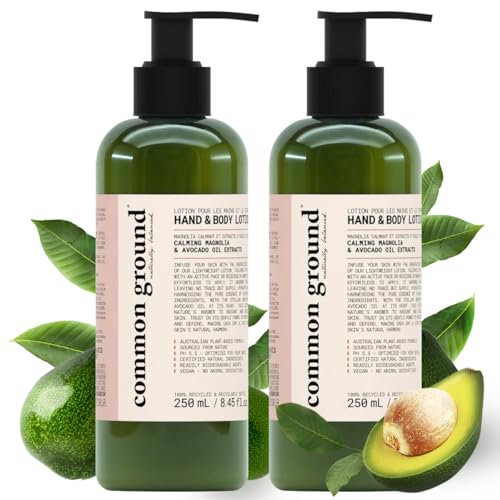 COMMON GROUND Body Lotion - Hydrating Avocado Oil, Vegan, Non-Greasy - 2 x 8.4 fl oz