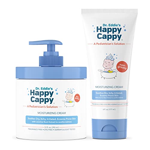 Happy Cappy Baby Eczema Cream - Soothes Dry, Itchy Skin, Leaping Bunny Certified - 4oz