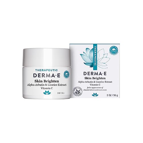 DERMA-E Brightening Skin Cream - Reduces Dark Spots, Natural Ingredients - 2 oz