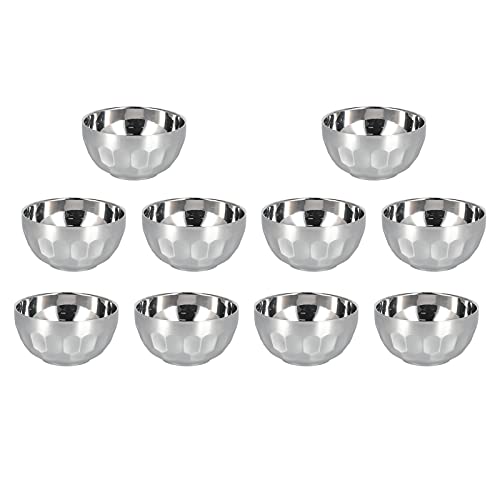 Alvinlite Stainless Steel Rice Bowls - Reusable Insulated Design, Perfect for Meal Prep - 10PCS