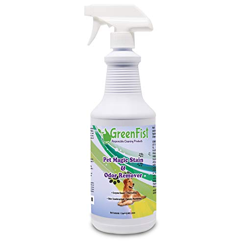 GreenFist Pet Stain & Odor Remover - Enzyme-Powered, Safe for Pets & Kids, 32oz Spray