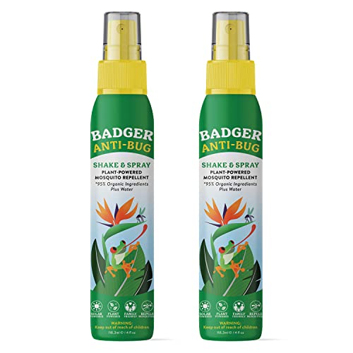 Badger Bug Spray - Natural Mosquito Repellent with Citronella & Lemongrass - 4 fl oz (2 Pack)