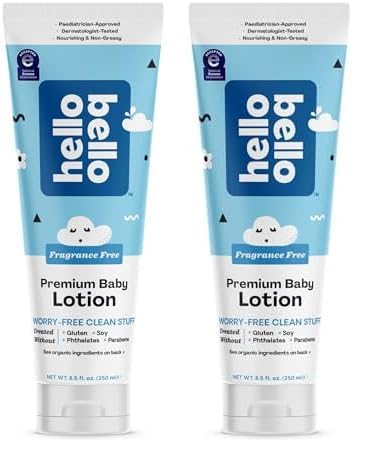 Hello Bello Baby Lotion - Nourishing, Non-Greasy, Fragrance-Free, 8.5 FL Oz (2 Pack)