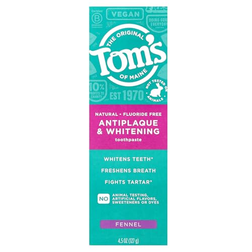 Toms of Maine Whitening Toothpaste - Fluoride Formula, Fresh Fennel Flavor, 4.5 oz