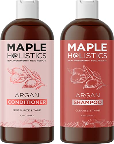 Maple Holistics Argan Oil Shampoo & Conditioner Set - Nourishing for Color Treated Hair - 16oz