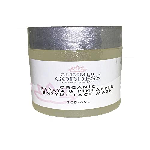 GLIMMER GODDESS Organic Face Mask - Hydrating & Exfoliating Papaya-Pineapple, 2 oz