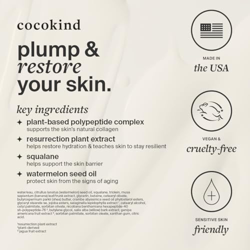 Cocokind Resurrection Polypeptide Cream - Hydrating, Peptide-Rich, Sensitive Skin Approved - 1.7oz