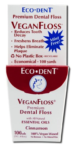 Eco-Dent Veganfloss Premium Dental Floss - Reduces Tooth Decay, Freshens Breath - 100 Yards