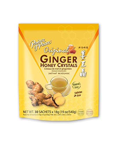 Prince of Peace Instant Ginger Honey Crystals - Soothing Ginger Tea, Naturally Sweet - 30 Sachets