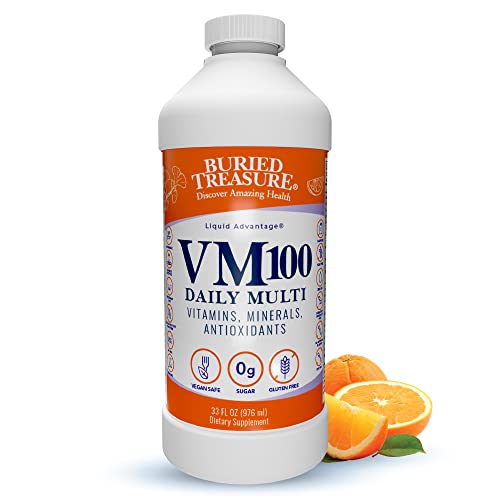 Buried Treasure VM100 Liquid Multivitamin - Complete Nutritional Support, 32oz Orange Flavor