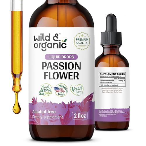 Wild & Organic Passionflower Tincture - Supports Women's Health, Alcohol-Free, Vegan - 2 fl oz