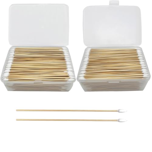 Natural Cotton Swabs - Gentle Makeup Remover & Cleaning Tool, 1100 Count with Reusable Box