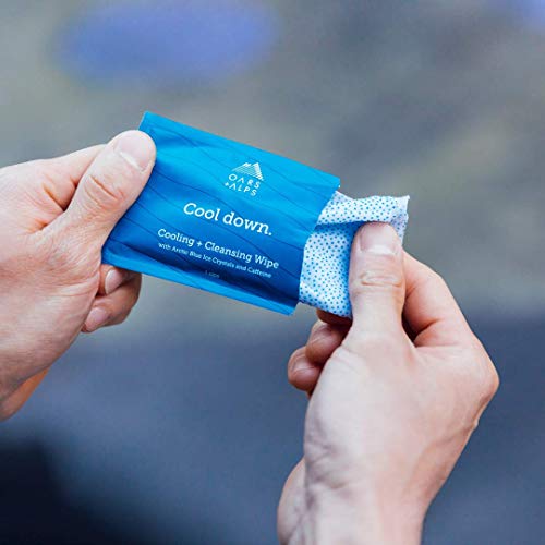 Oars + Alps Personal Cleansing Wipes - Energizing Caffeine & Menthol, TSA Approved - 14 Wipes