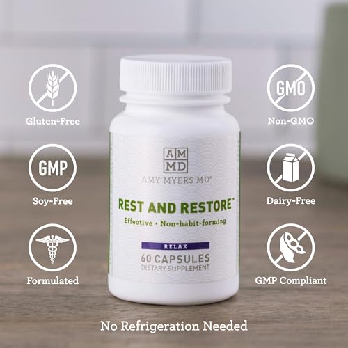 Rest and Restore Sleep Supplement - Supports Relaxation, Non-GMO, Allergen-Friendly - 60 Capsules