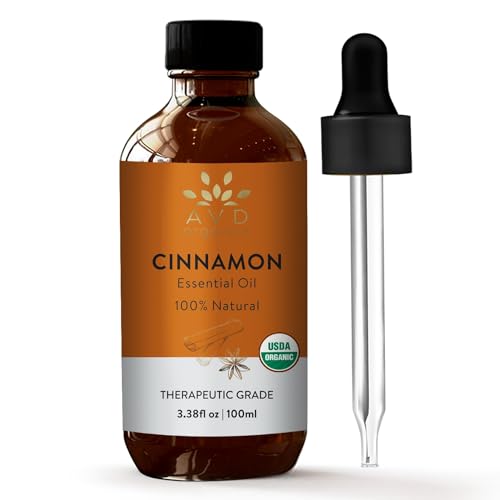 AVD Organics USDA Cinnamon Essential Oil - 100% Pure, Therapeutic Grade, 3.38 fl. oz