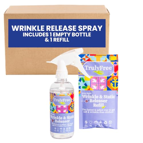 Truly Free Fabric Refresher - Quick Wrinkle & Static Release, Plant-Based - 12oz Spray