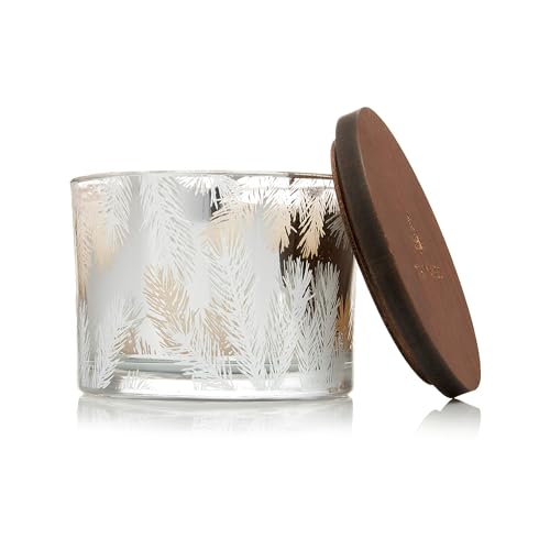 Thymes Frasier Fir 3-Wick Candle - Crisp Siberian Fir, Cedarwood, Sandalwood - Silver 12.5oz