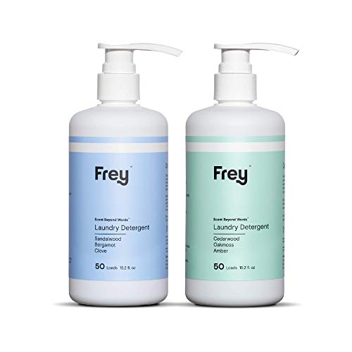 Frey Concentrated Laundry Detergent - Natural Cleaning Power, Sandalwood Cedarwood Scent - 50 Loads