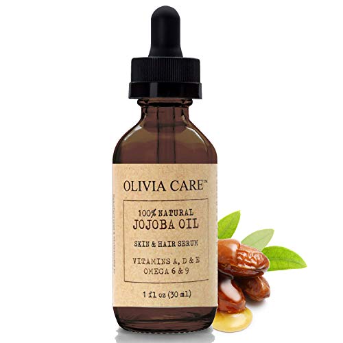 Olivia Care Jojoba Oil Serum - Hydrating Moisturizer with Vitamins A, D, E & Omega 6, 9 - 4oz