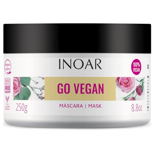 Inoar Hair Mask - Repair Dry Damaged Hair, Define Curls, Vegan Formula - 8.8 oz.