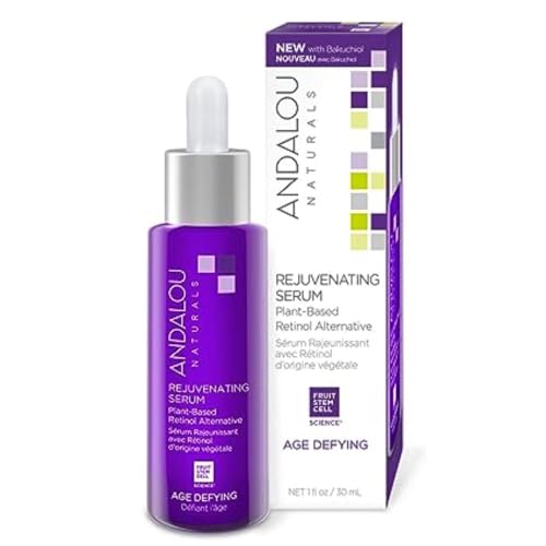 Andalou Naturals Facial Serum - Boosts Vitality, Reduces Fine Lines, Plant-Based Retinol - 1 Oz