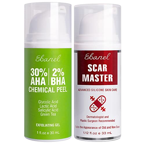 Ebanel Facial Peel & Silicone Scar Gel - Brightens Skin, Reduces Scars, Paraben-Free - 30ml