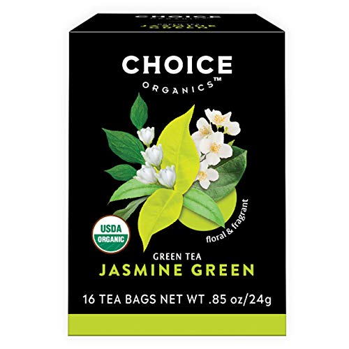 Choice Organics Jasmine Green Tea - Floral Blend, Fair Trade, Compostable Bags - 48 Count