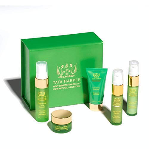 Tata Harper Skin Care Set - Oil Control & Hydration, 100% Natural, 5-Piece Deluxe Kit