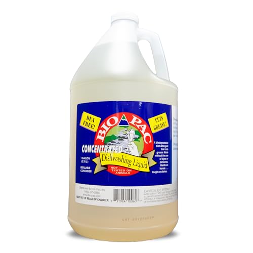 Bio Pac Dishwashing Liquid - Tough on Grease, Gentle on Hands, Biodegradable - 1 Gallon