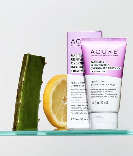 Acure Night Cream - Plant-Based Bakuchiol for Fine Lines, Vegan, Dermatologist-Tested - 1.7 fl oz