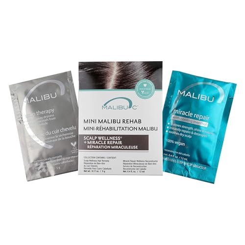 Malibu C Scalp Treatment - Nourishing Hair Repair, Vitamin C & Coconut Oil - 2 Packets