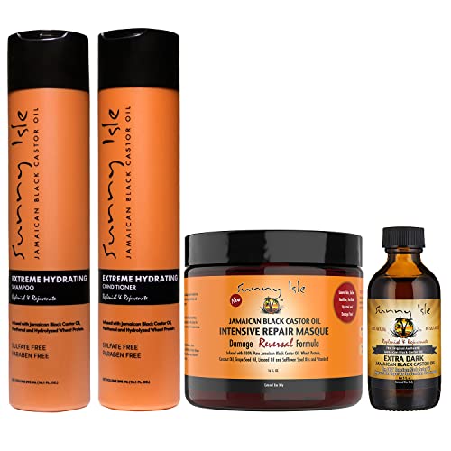 Sunny Isle Hair Care Set - Hydrating Shampoo, Conditioner & Repair Masque - 4-Piece Bundle