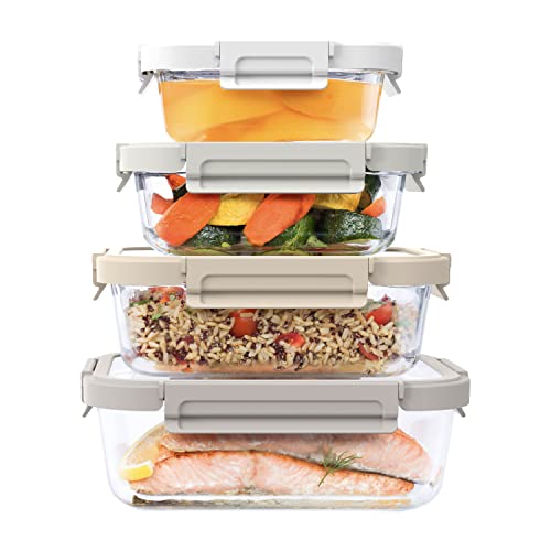 Bentgo Glass Food Storage Set - Leak-Proof, Reusable, BPA-Free, 8 Stackable Containers