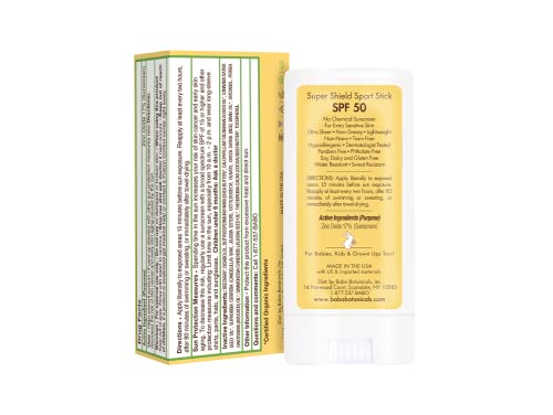 Babo Botanicals Sunscreen Stick - SPF 50, Natural Zinc, EWG Verified, Fragrance-Free - 3oz