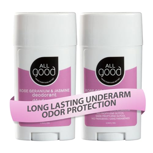 All Good Deodorant Stick - Natural Odor Protection, Aloe Vera & Shea Butter - 2-Pack