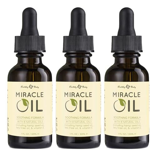 Earthly Body Miracle Oil - Nourishes Skin, Calms Irritations, 100% Natural Ingredients - 3 Pack