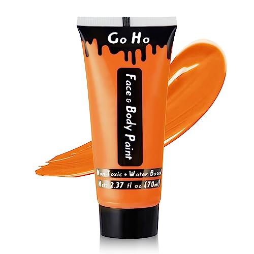 Go Ho Orange Body Paint - Non-Toxic, Easy to Apply & Remove, 70ml for Cosplay & Halloween