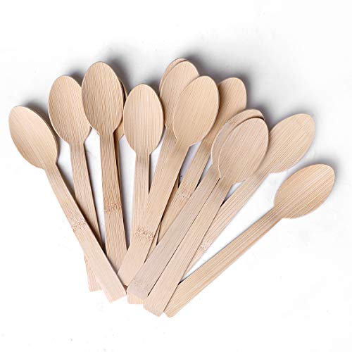 BANBU Bamboo Spoons - 100% Biodegradable, Heavy-Duty, Chemical-Free Cutlery - 6.7"