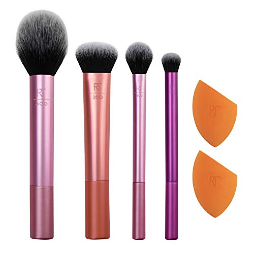 Real Techniques Makeup Brush Set - Flawless Application, Vegan & Cruelty-Free - 6 Pieces