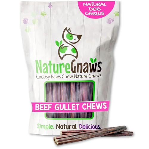 Nature Gnaws Dog Treats - Natural Beef Jerky Chews for Dental Health, Rawhide-Free - 15 Count