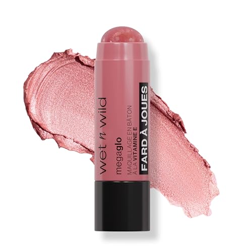 wet n wild Mega Glo Makeup Stick - Buildable Color, Vitamin E Enriched, Versatile Use - Dusty Pink