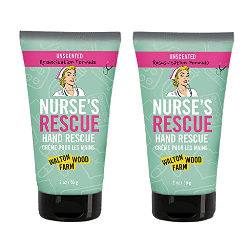 Nurse's Rescue Hand Cream - Rich Moisturizer with Cocoa & Shea Butter, Vegan - 2oz (2-pack)